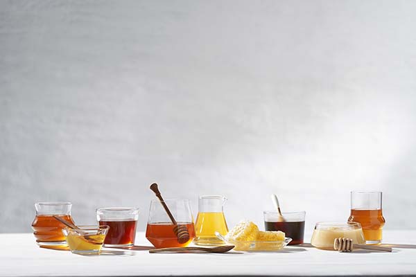 Varietals of Honey in Mixed Jars