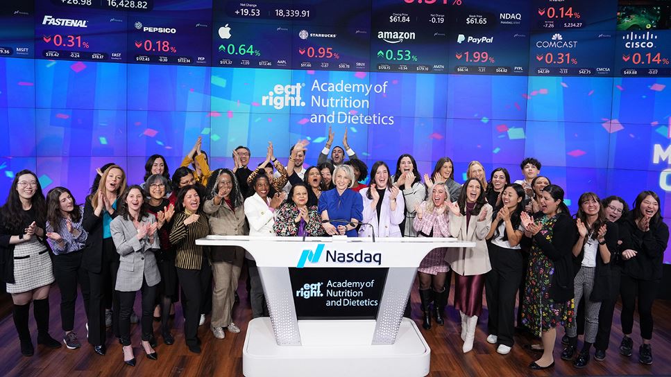 President Lauri Wright and Academy members at Nasdaq