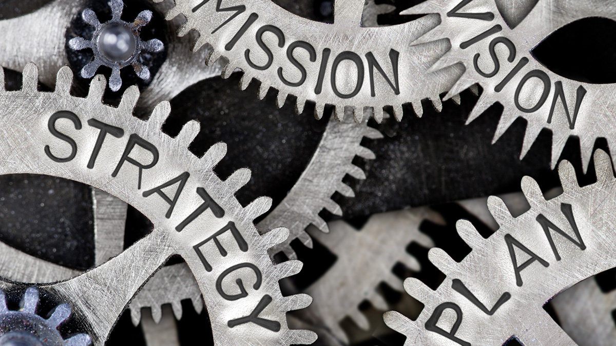 Strategic Plan photo of clock gears representing strategy