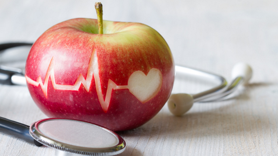 apple with ekg line