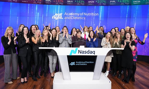 Academy president and New York area members ring Nasdaq closing bell during its Wellness Week celebration