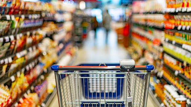 Shopping cart at supermarket