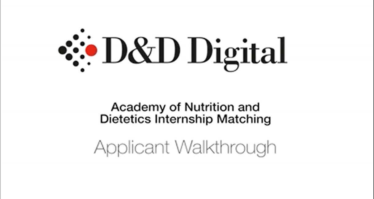 ACEND D&D Digital Instructional Video for Applicants