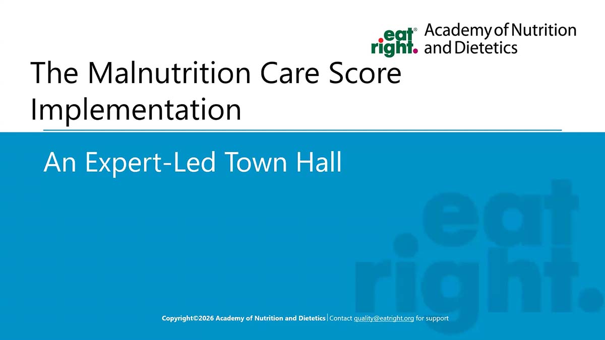 The Malnutrition Care Score: An Expert Led Conversation