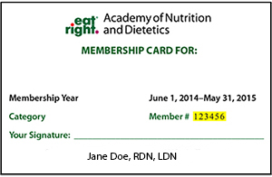 Academy membership card