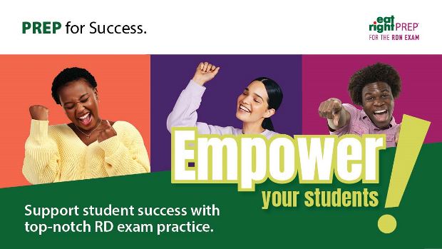 PREP for Success. Empower your students! Support student success with top-notch RD exam practice.