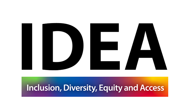 rainbow with words Inclusion Diversity Equit Access