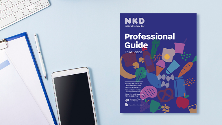 National Kidney Diet Professional Guide and Handouts, 3rd Ed. on a health professional's desk
