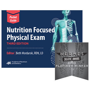 Nutrition Focused Physical Exam Pocket Guide, 3rd Ed. Cover with Hermes Award Banner